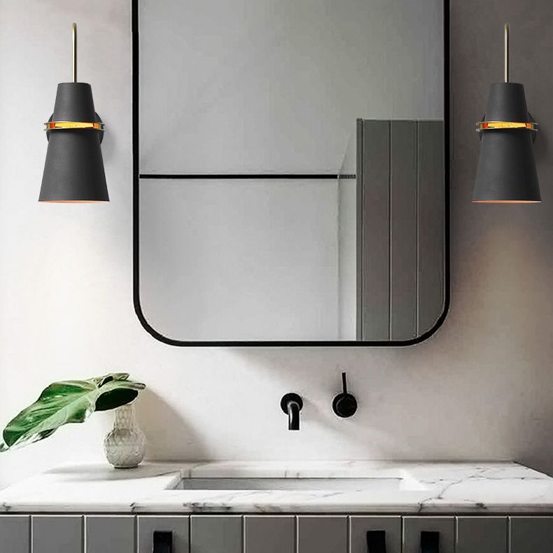 Lámparas de pared cónicas de estilo nórdico accesorios de iluminación de pared metálica para dormitorio