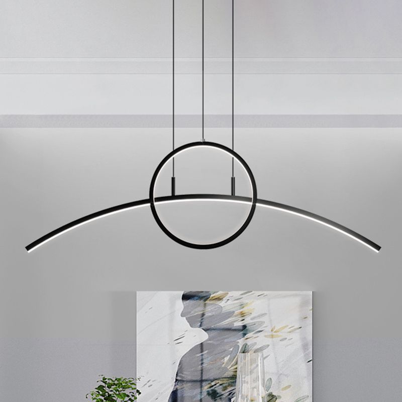 Lámpara de luz LED moderna del kit de luz de arco de aluminio con diseño anillado en negro