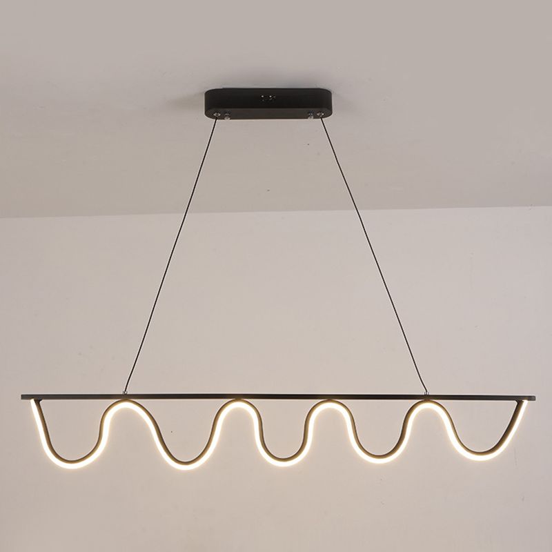 Linear Shape Island Pendant Contemporary Style Metal 1 Light Island Lighting