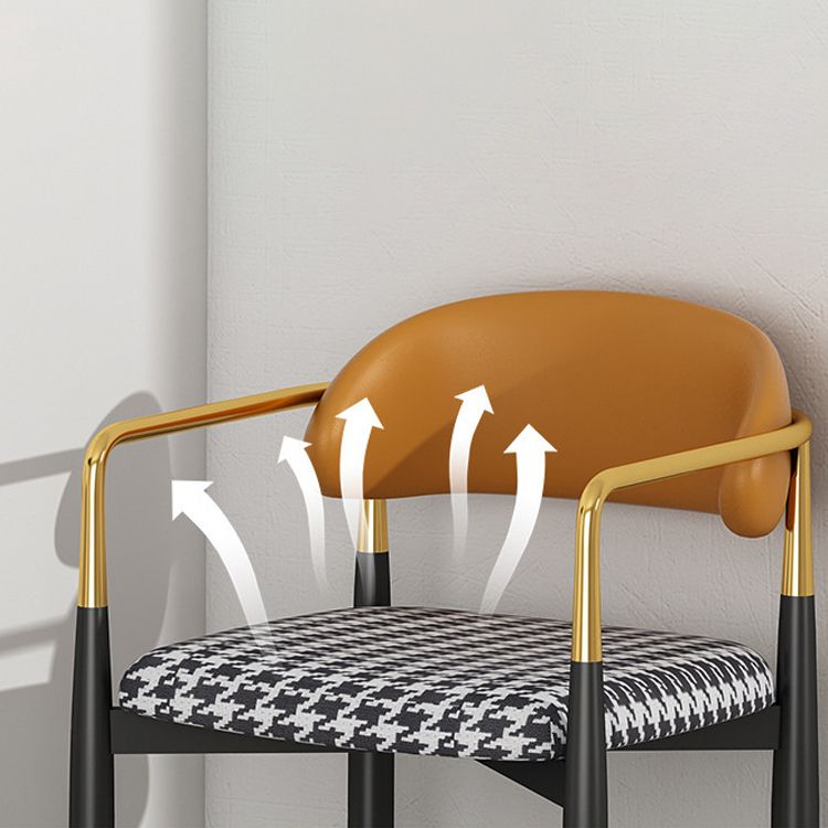 Silla de comedor casera tapizada contemporánea con respaldo abierto y acabado mate