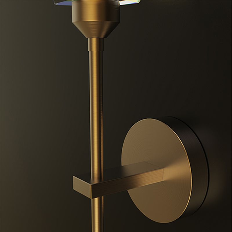 Simplicity Metal Wall Sconce with Clear Crystal Shade Postmodern Sconce Light Fixture