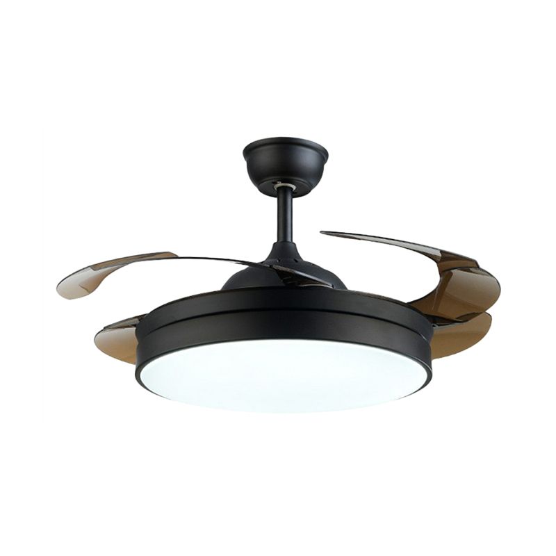 Runde Schlafzimmer Hanging Lüfterlampe Metal 42 "breites LED zeitgenössische Halbblöcke Deckenleuchte, 4 Klingen