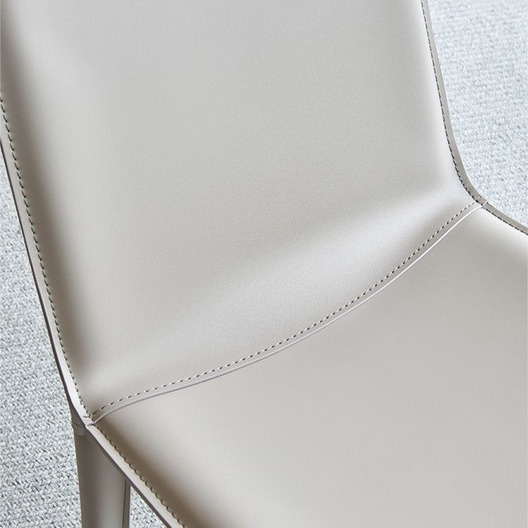 Modern Simple Side Chair Faux Leather Colorful Armless Dining Chair for Home Use