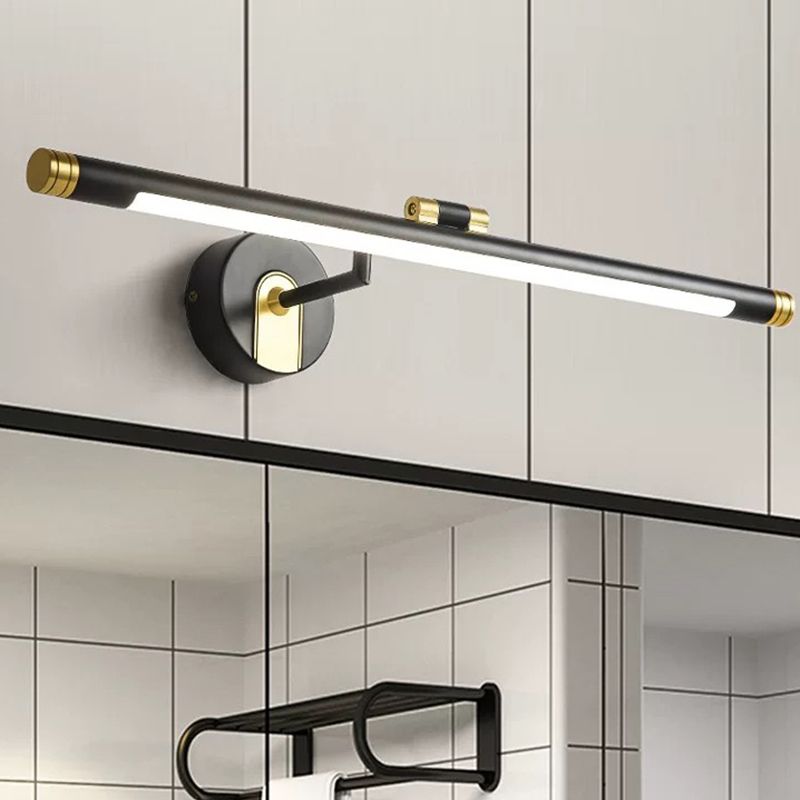 Modern Style Strip Shape Wall Sconce Metal 1 Light Sconce Light for Bathroom