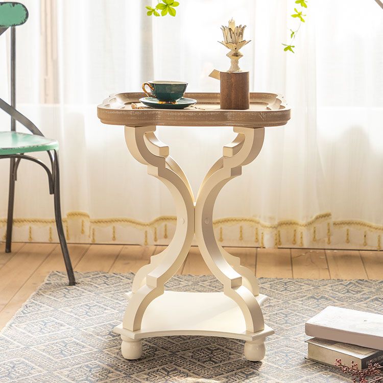 French Country Wooden Cocktail Table Distressed Coffee Table for Home