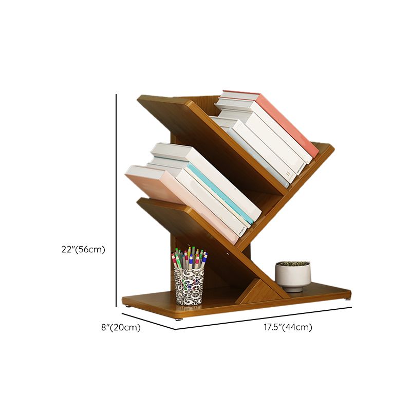 Vertical Contemporary Bamboo Bookcase Closed Back Bookshelf for Home Use