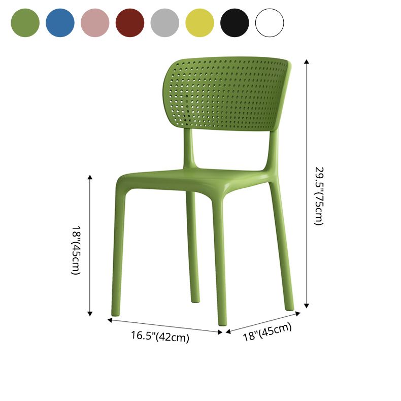 Plástico contemporáneo que cena la parte posterior abierta de la silla sin brazos que cena las sillas laterales