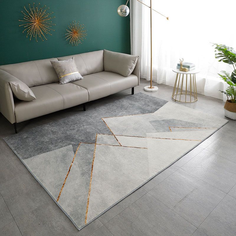 Orange Modern Rug Polyester Striped Rug Washable Indoor Rug for Home Decor