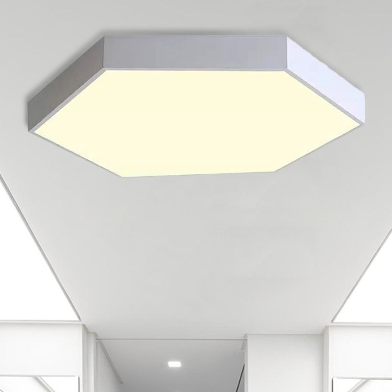 Plafonnier moderne pour chambre à coucher, plafonnier LED avec abat-jour hexagonal en acrylique