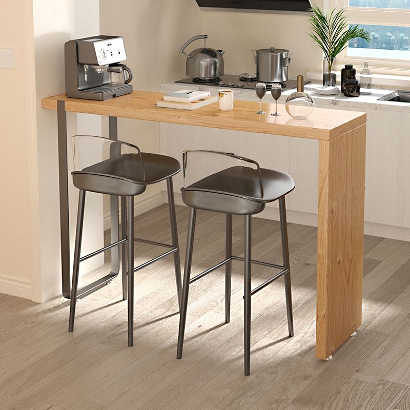 Contemporary Style Bar Set 1/3 Pieces Solid Wood Rectangle Pub Dining Set for Indoor