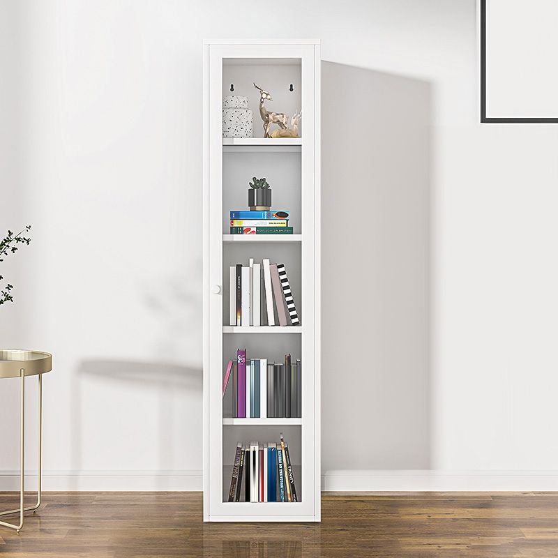 66.93"H Bookshelf Scandinavian Style Bookcase for Study Room with Door