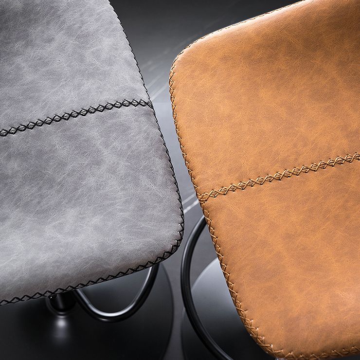 Home Modern Adjustable Height Stool Matte Finish Leather Barstool