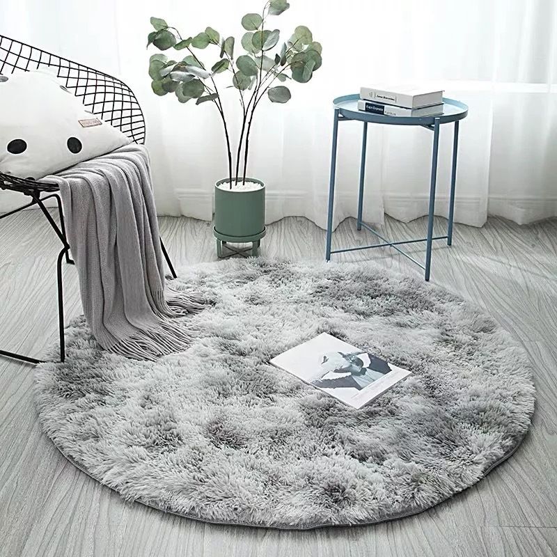 Simplicity Decoration Rug Multi-Colored Tie Dye Carpet Polyester Washable Non-Slip Backing Stain Resistant Rug