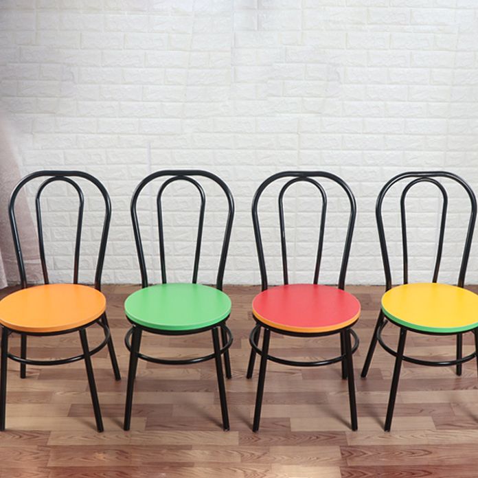 Contemporary Metal Dining Room Chairs Open Back Dining Armless Chair for Home Use