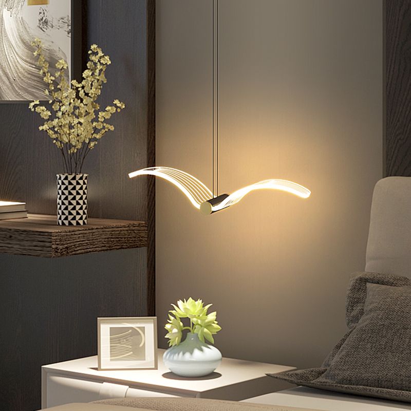Iluminación de suspensión en forma de pájaro lámpara colgante de acrílico acrílico en latón en latón