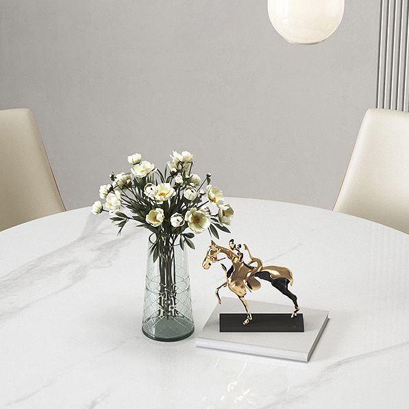 Nordic Sintered Stone Dining Room Set with Round Leg Dining Furniture for Home Use