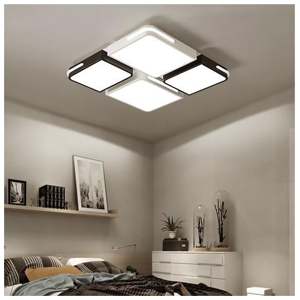 Square/Rectangle Acrylic Flush Pendant Light Contemporary 21.5"/37.5" Width LED White Flush Mount Lighting in White/Warm Lighting