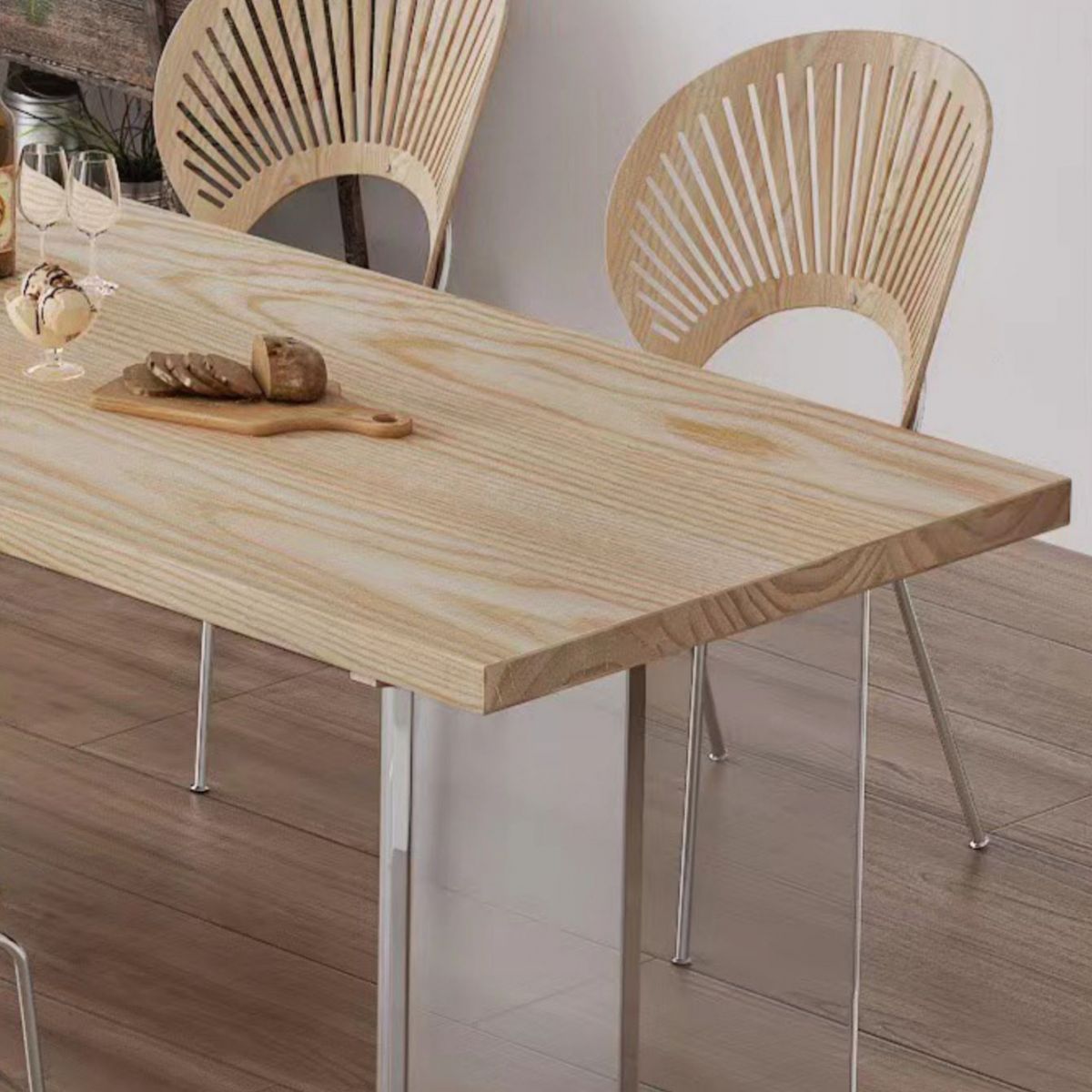 Modern Dining Set 1/2/5 Pieces Rectangle Pine Wood Dining Table for Dining Room Kitchen