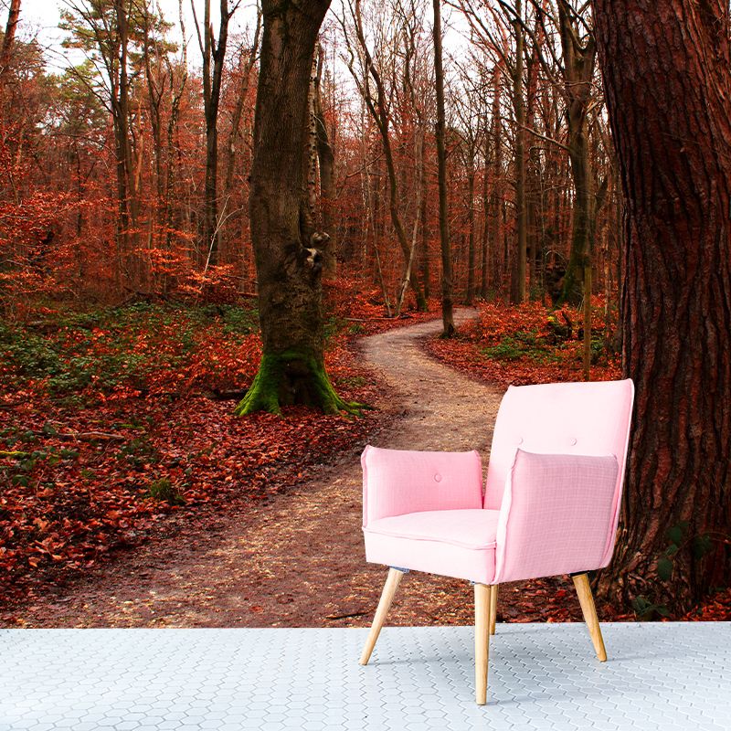 Contemporary Forest Wall Mural Environment Friendly Wallpaper for Sitting Room