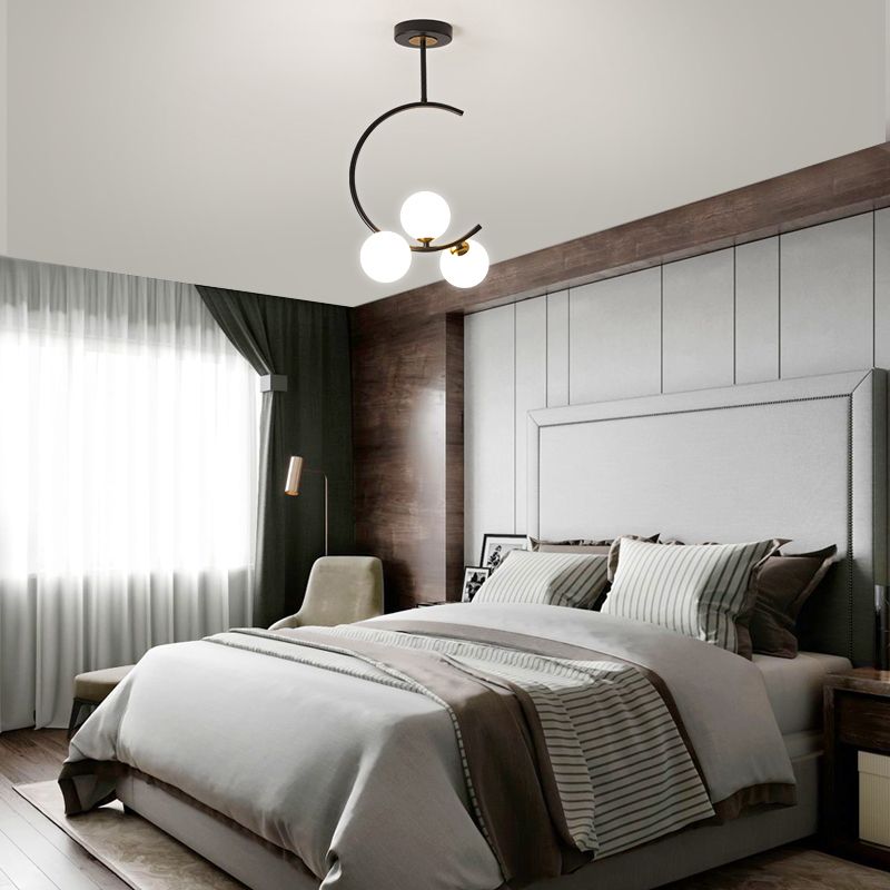 Modern Simple Metal Ceiling Light Ball Shape Ceiling Lamp for Bedroom