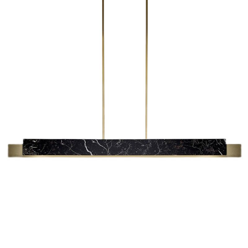 Isola rettangolare in marmo Luce Minimalista Minimalista Sospensione Apparecchiatura per la cena