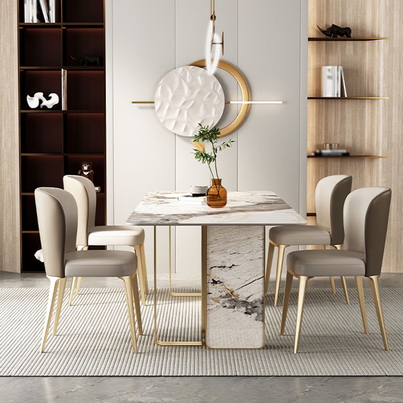 Glam Style Sintered Stone Dining Set 1/2/3/5/6 Pieces Dining Set for Dining Areas