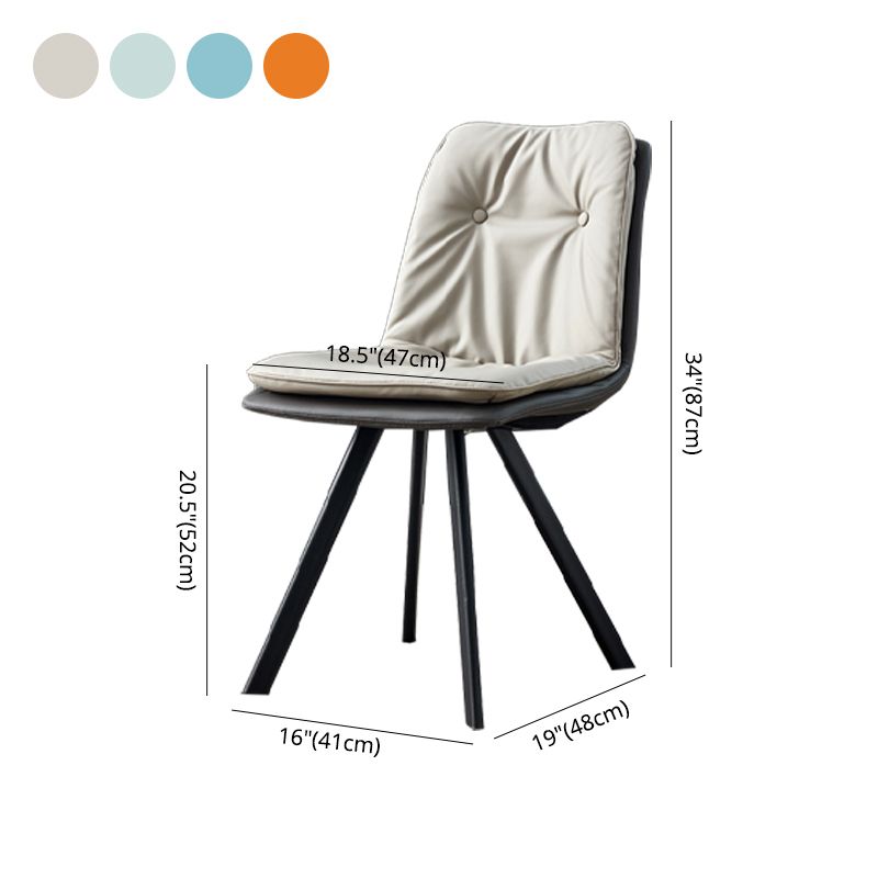 Home Industriële zijstoel Solid Back Metal gestoffeerde eetkamerstoel