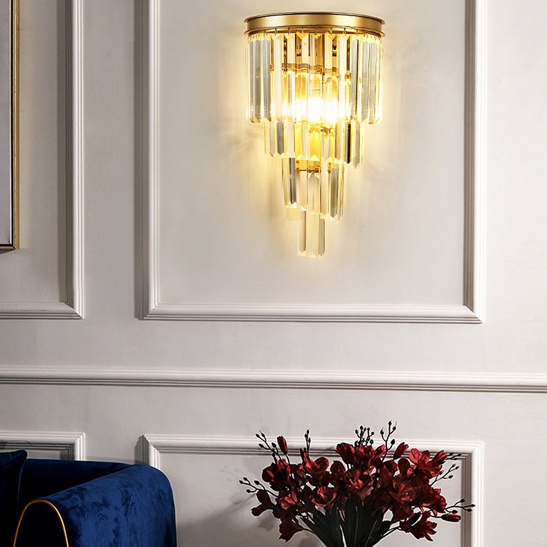 Prismatic Transparent Crystal Wall Light Sconce Modern Style 1-Light Wall Mounted Lighting