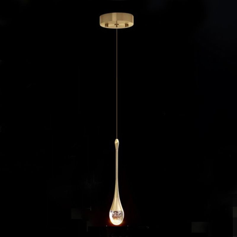 Aluminiumgold LED Hängende Lampe im modernen Luxusstil Kristallgeometrischen Anhänger Licht für Schlafzimmer