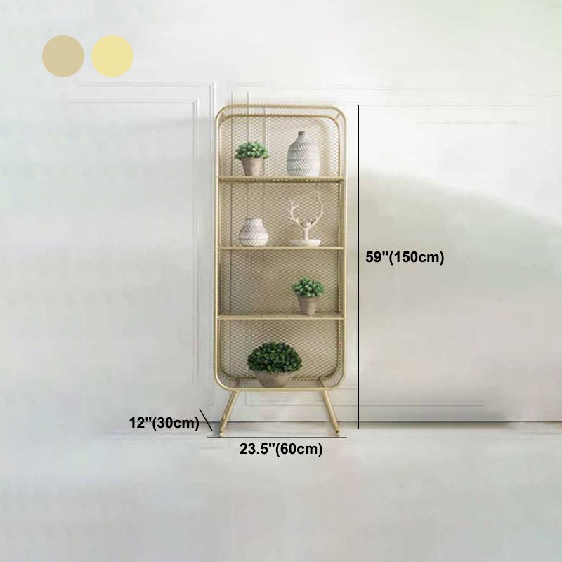 Closed Back Bookcase Glam Style Bookshelf for Office Home and Study Room