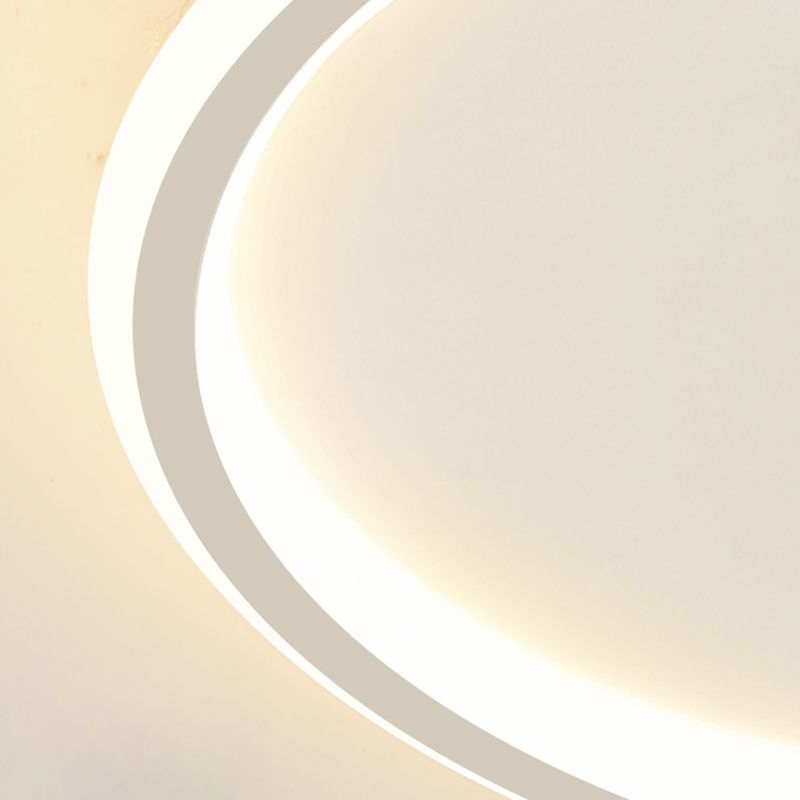 Lacquered Aluminium LED Flush Mount in Modern Simplicity Acrylic Circular Ceiling Light for Bedroom