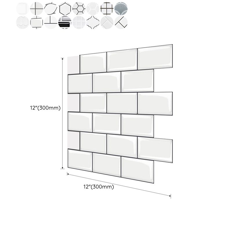 Stain Resistant Peel & Stick Tile Square Mosaic Tile for Kitchen and Bathroom Backsplash