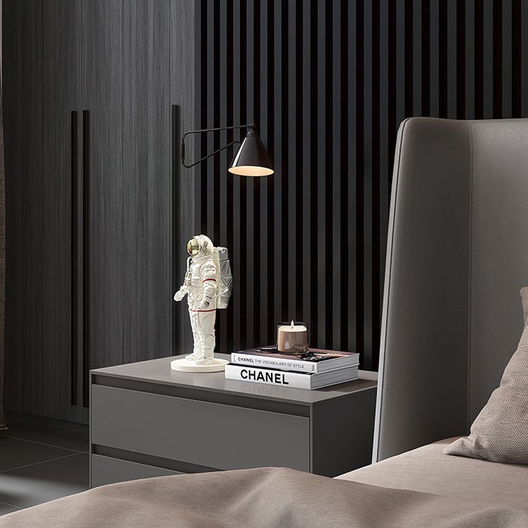 20" Tall 2 - Drawer Nightstand with Metal Legs Glam Night Table