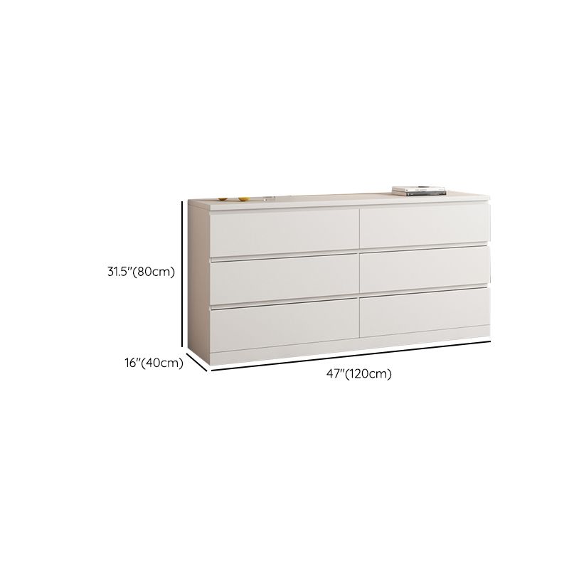 Contemporary Dresser Wooden Storage Chest Dresser with 6 Drawers