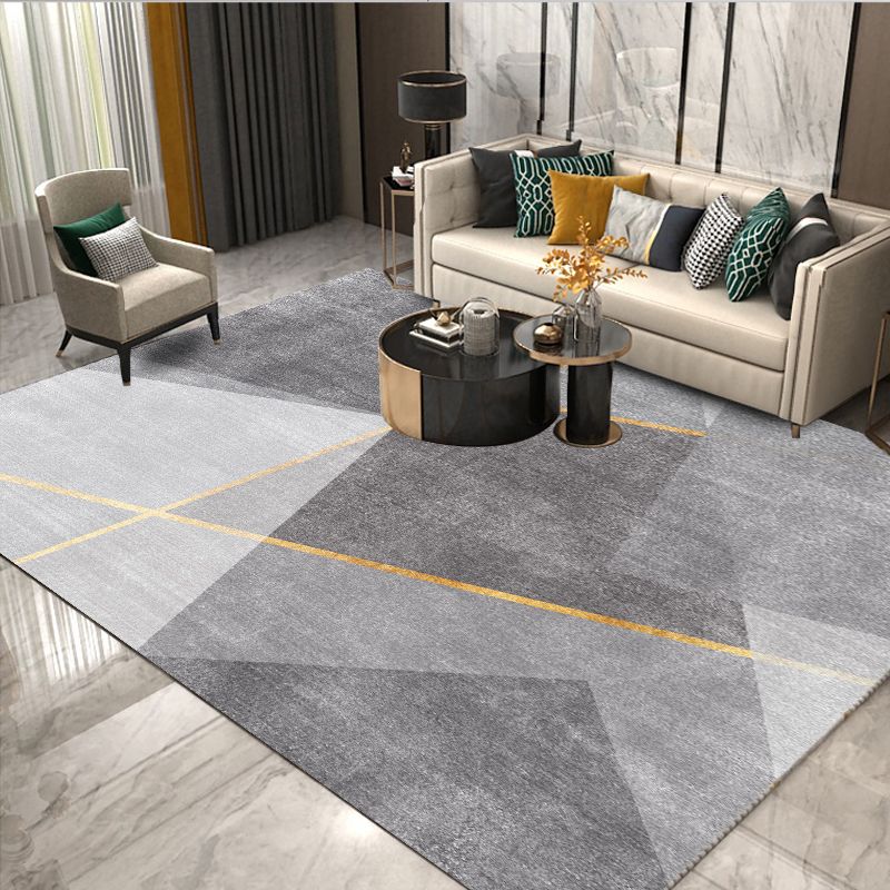 Simple Graphic Printed Carpet Polyester Indoor Carpet Non-Slip Backing Rug for Home Decoration