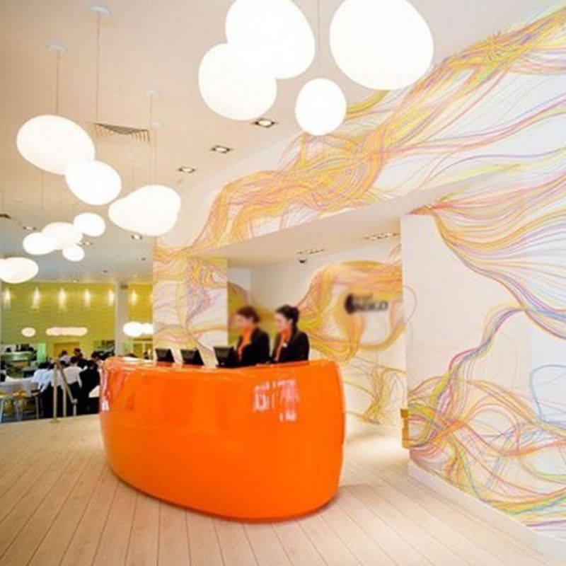 Nordique pavé pavé en verre blanc lampe à la suspension de la salle à manger 1