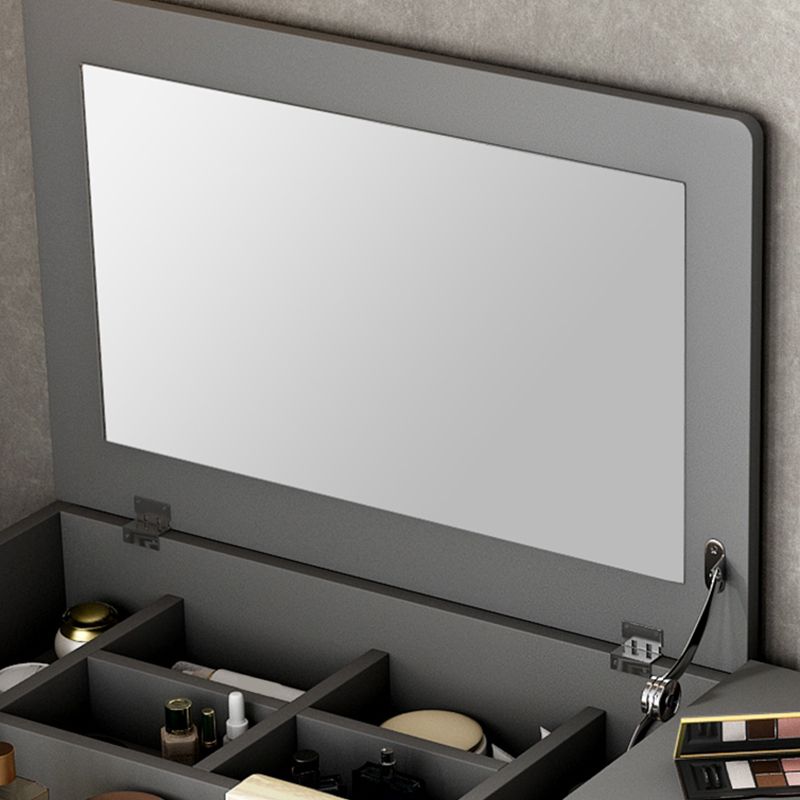 32.2" Height Grey/ White Flip-top Vanity Set with Drawer and Mirror