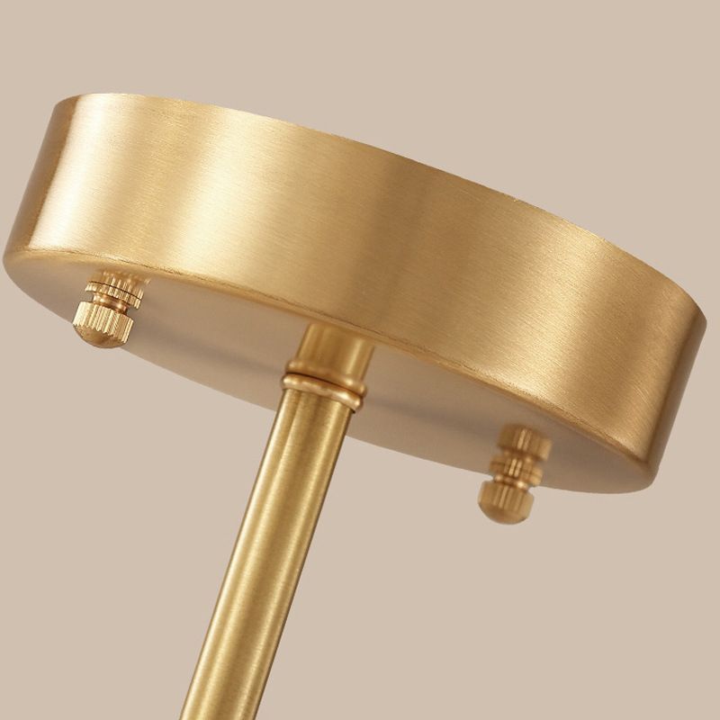 4 luces Luz de techo de sala de estar Semi de latón tradicional con sombra de tela rectangular