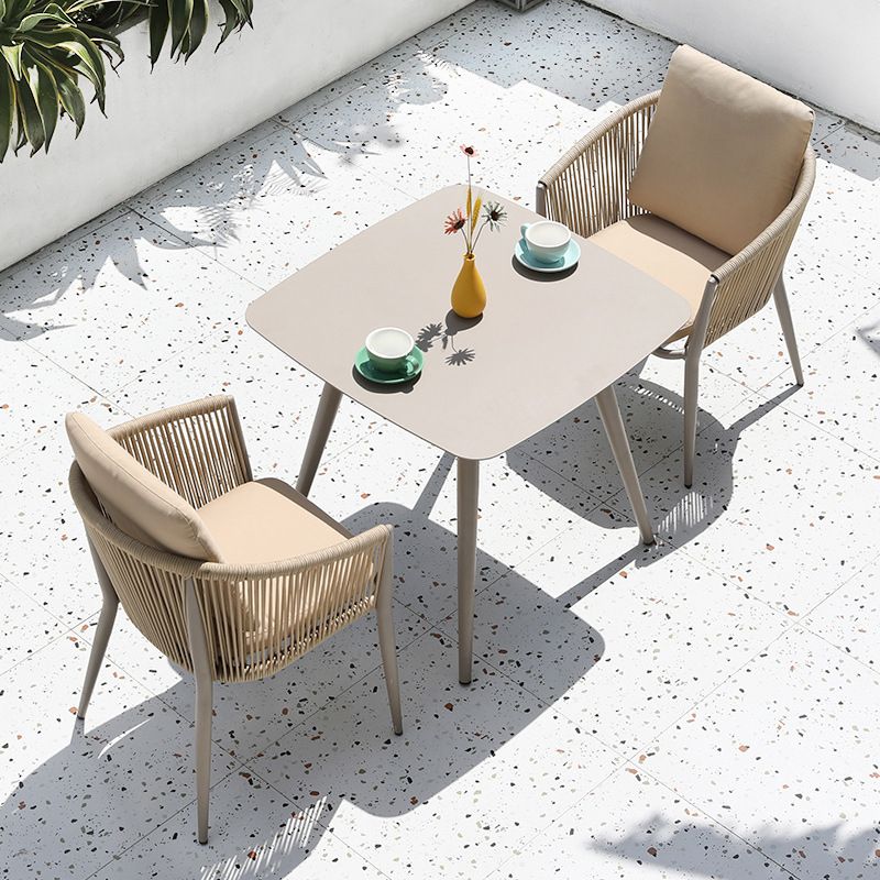 Bohemian Style Dining Table Set 1/3/5/7 Piece Wood and Metal Dining Set for Patio