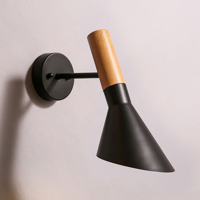 Industrial Style Hourglass Shape Wall Lamp Metal 1 Sconce Light in White/Black