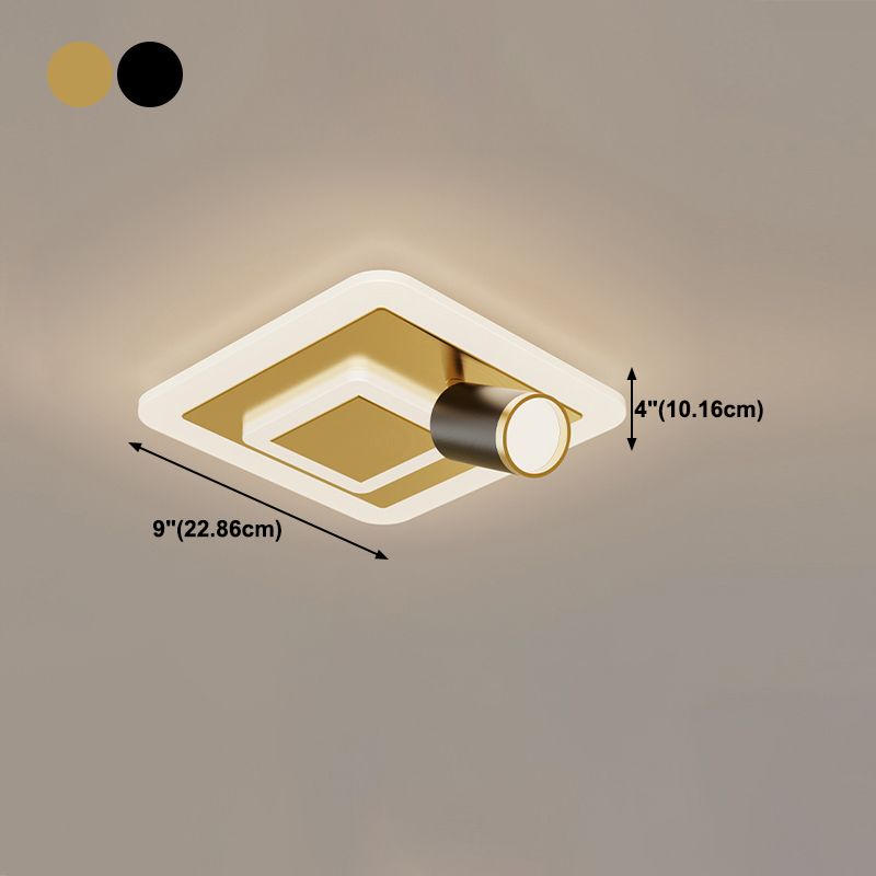Geometric Shade Metal Flush Ceiling Light Modern Style 3 Lights Flush Mount Fixture