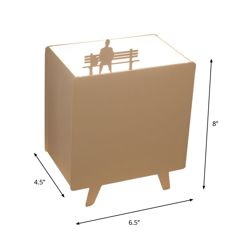 Luz de lectura metálica de lectura nórdica lámpara de mesa nocturna de 1 luces con talla de hierro