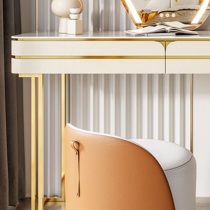 Glam Vanity Dressing Table Set Slate Top Make-up Vanity with Drawers