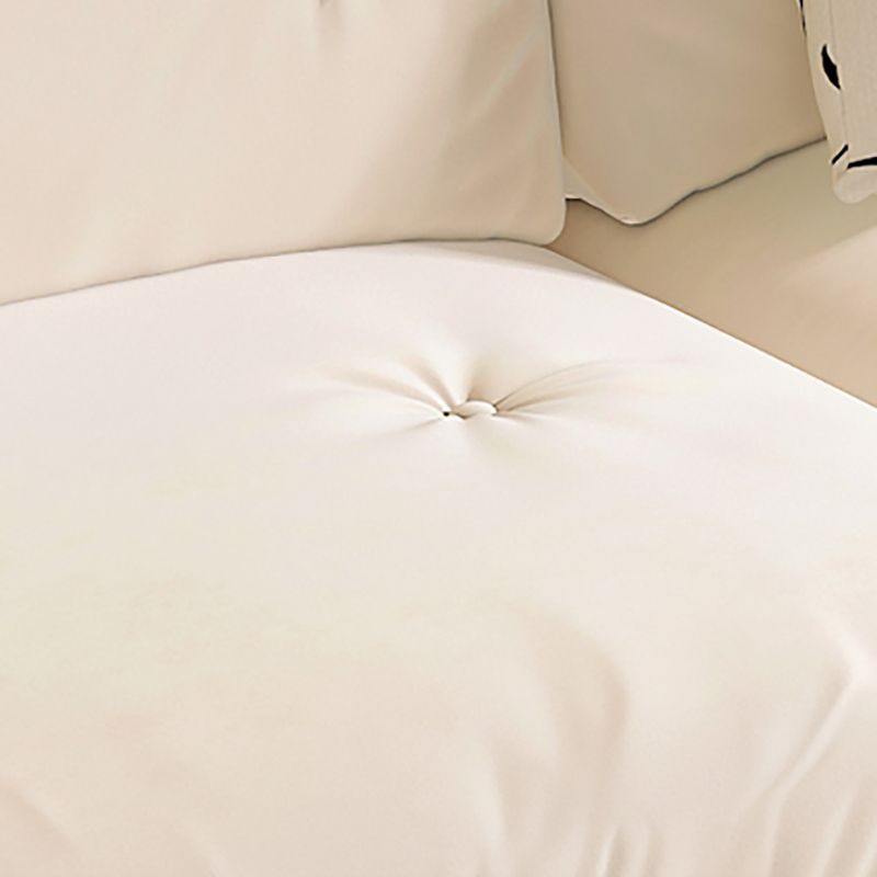 Modern Style Fabric Sofa in Off-White Living Room Square Arm Sofa