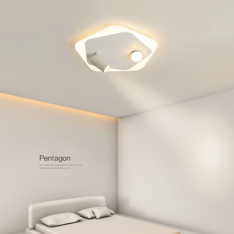 Lampe plate géométrique nouveau style moderne fer LED lampe plate avec 2 spots