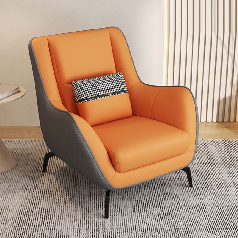 Mid-Century Modern Accent Chair Cushion Back Basic Four Legs Arms Included Armchair