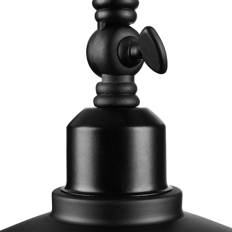 Schwarzes Finish Flared Leuchtenbeleuchtung mit Schwanenhals -Arm -Loft -Stil Metal 1 Lampe Esszimmer Wandleuchte