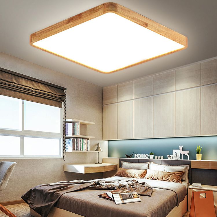 Moderne Flush Mount Light Armaturen Hout Flush Kroonluchter