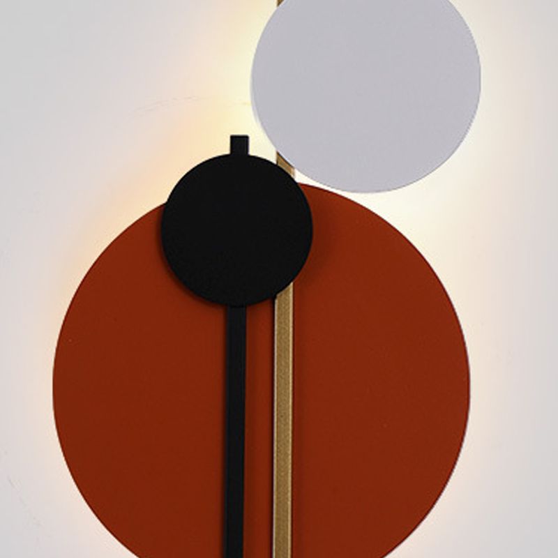 Decorative Round LED Sconce Light Metallic Living Room Background Wall Light