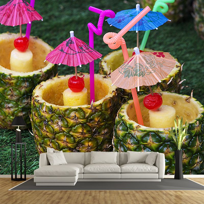 Photography Stain Resistant Mural Wallpaper Tropical Scenery Sleeping Room Wall Mural